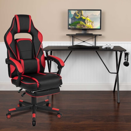 Flash Furniture Black Gaming Desk-Cup Holder/Reclining Chair Set BLN-X40RSG1031-RED-GG